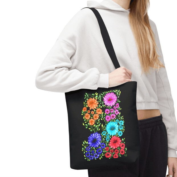 Floral Themed Design Tote Bag